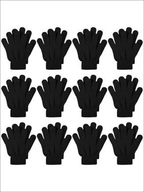 Kids Knit Magic Gloves Acrylic Cotton Stretchy Winter Warm